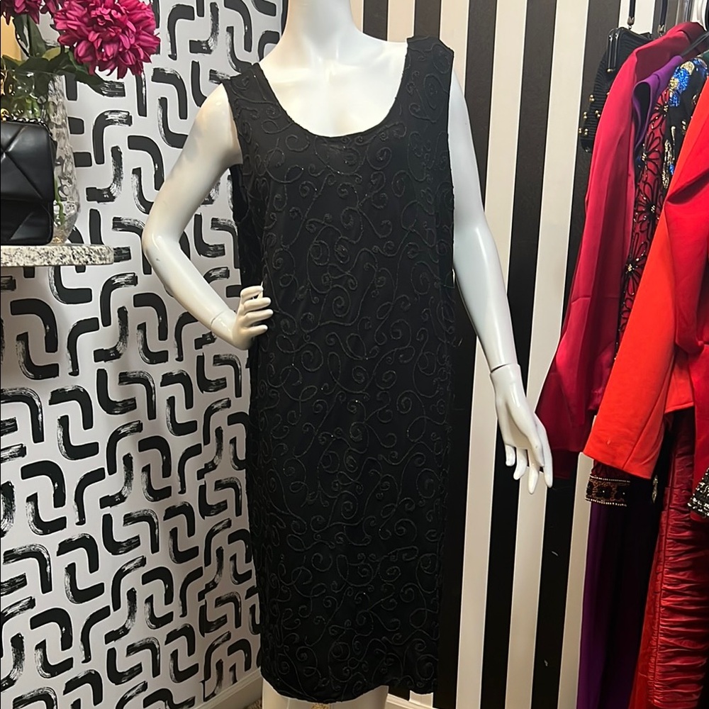 Wendye Chaitin Black Swirl Pattern Dress